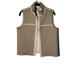 Faded Glory Tan Sherpa Vest Size Small